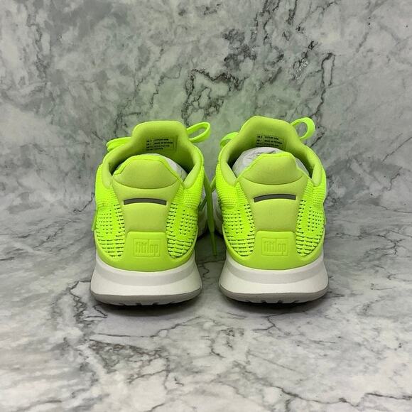 FitFlop Size 7 Electric Yellow Vitamin FFX Knit Running Sport Sneakers A1-3 - Picture 5 of 11